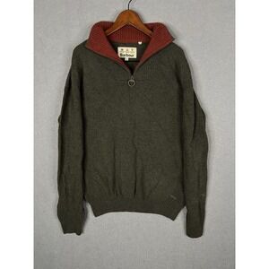 Barbour Nelson Essential wool Half Zip Sweater Men's Size XXL Seaweed